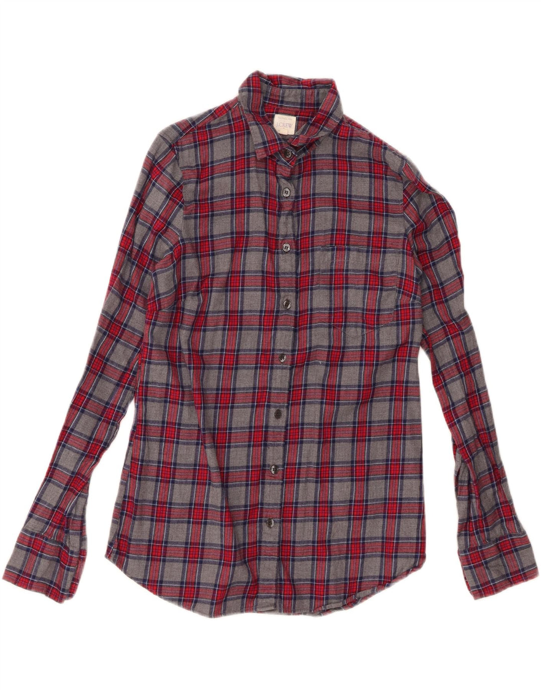 J. Crew Ženska flanelska košulja UK 6 XS Siva karirana pamučna klasična