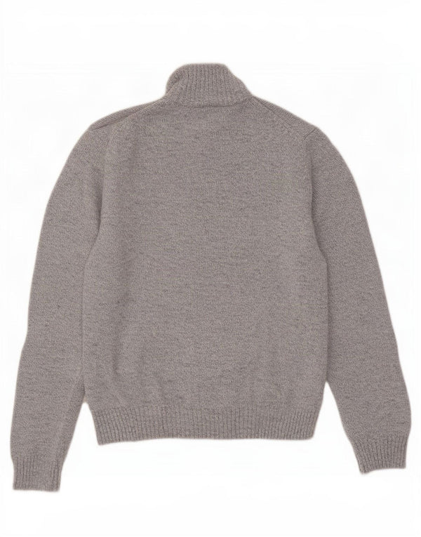 Marks & Spencer Mens Zip Neck Jumper Sweater Medium Grey Wool