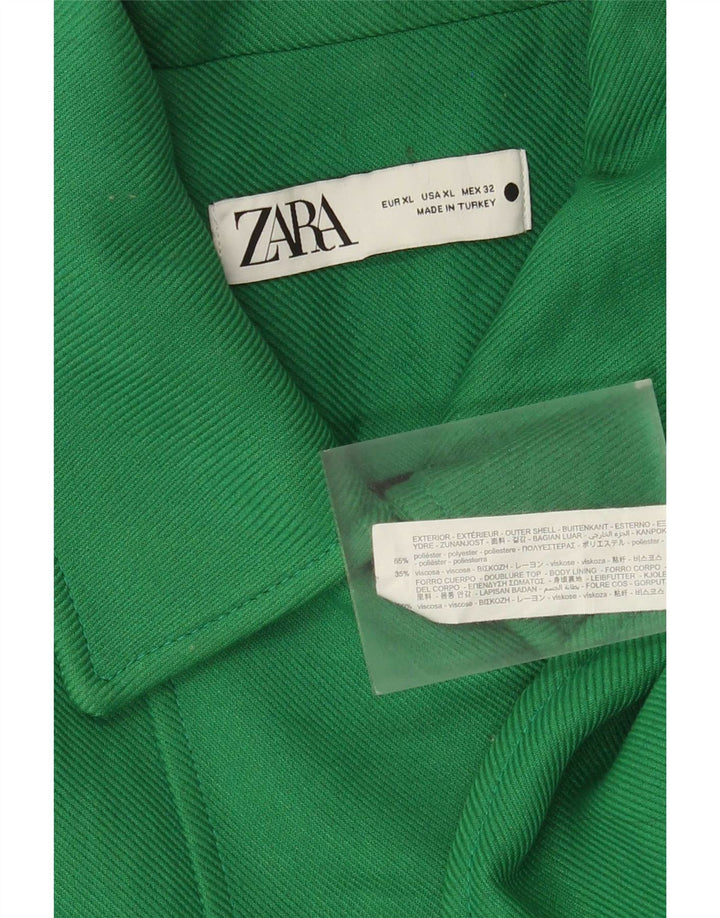 Zara ženski kaput s dvostrukim kopčanjem UK 18 XL zeleni poliester