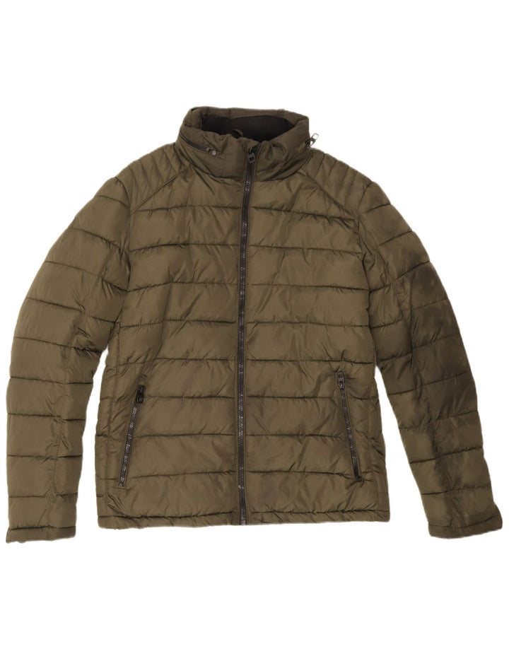 Zara muška podstavljena jakna s kapuljačom UK 40 veliki kaki poliester