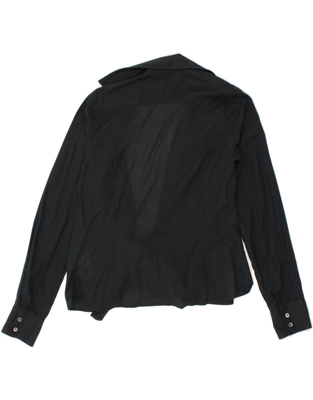 HENRY COTTONS Womens Wrap Shirt Blouse EU 38 Medium Black Cotton Vintage Henry Cottons and Second-Hand Henry Cottons from Messina Hembry 