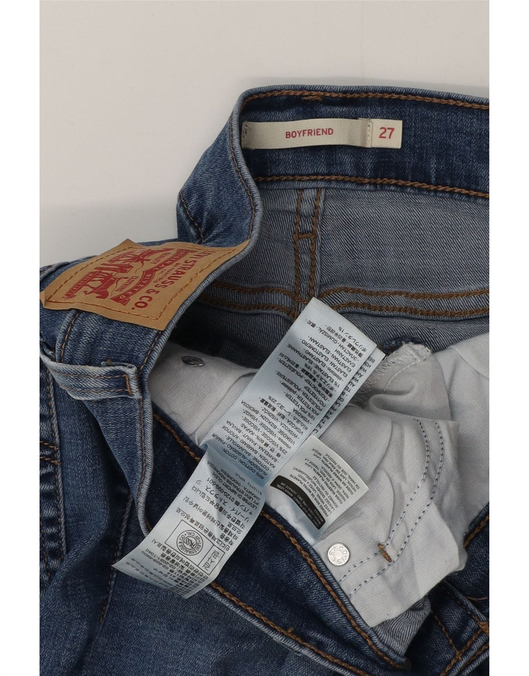 LEVI'S ženske Boyfriend uske traperice W27 L27 plavi pamuk