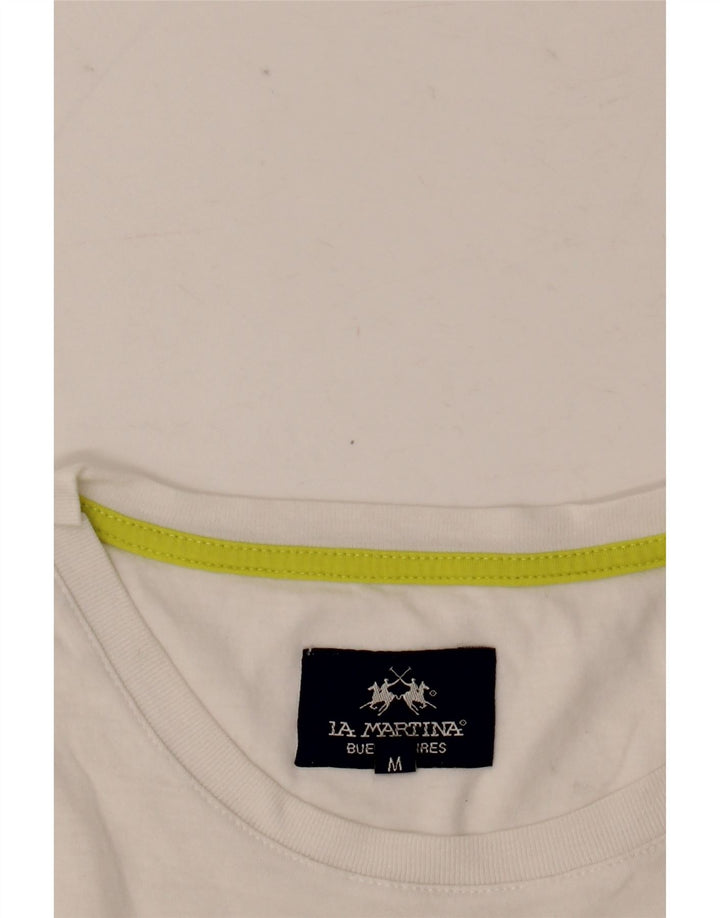 La Martina muška majica kratkih rukava s grafičkim motivima srednje bijele boje