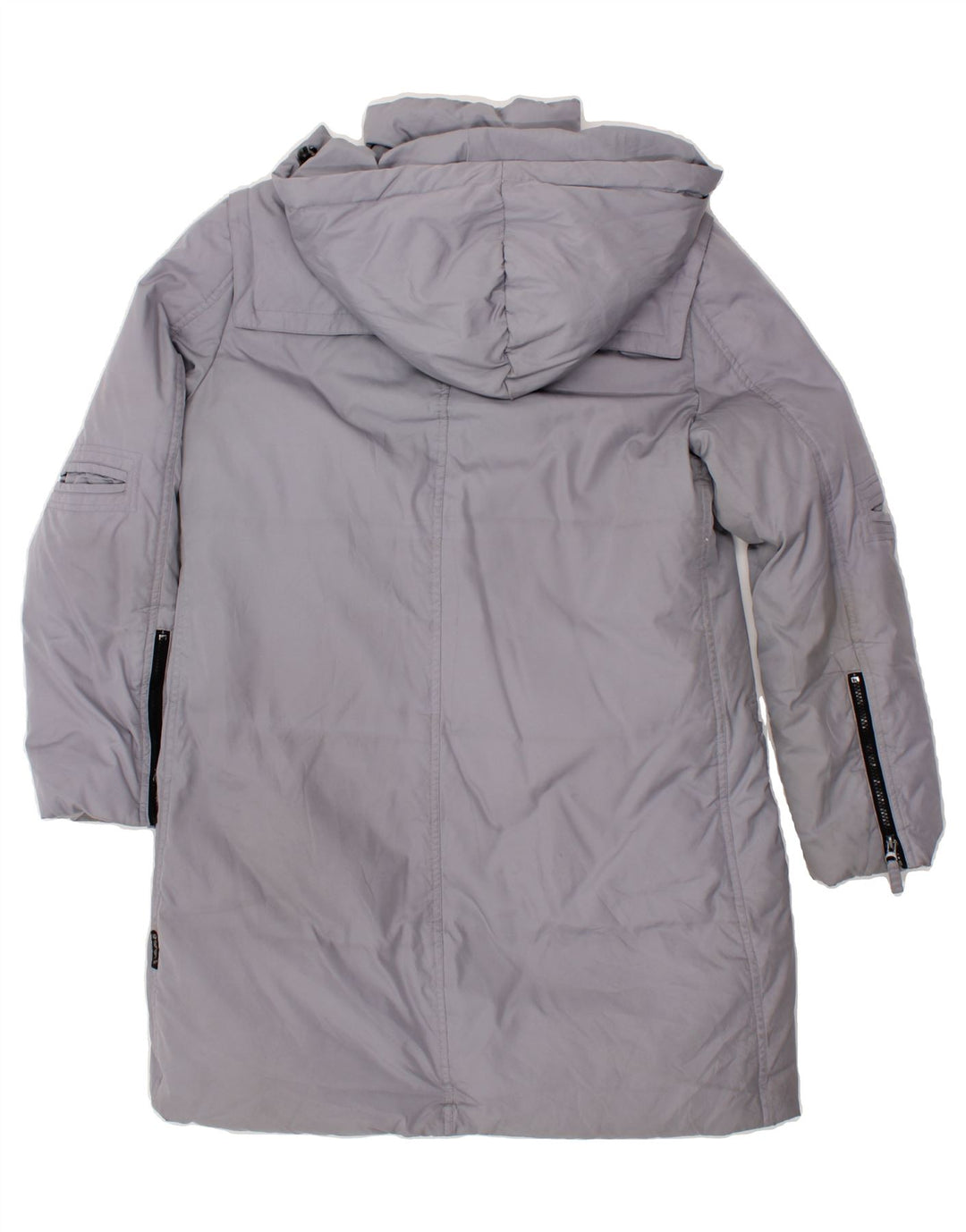 ARMANI JEANS Womens Hooded Duffle Coat UK 18 XL Grey Polyester Vintage Armani Jeans and Second-Hand Armani Jeans from Messina Hembry 