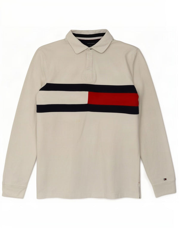 Tommy Hilfiger muška ragbi polo majica dugih rukava srednje bijele boje