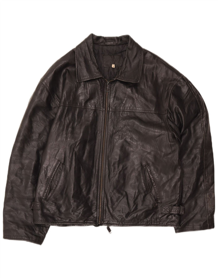 VINTAGE ženska kožna jakna IT 54 3XL crna