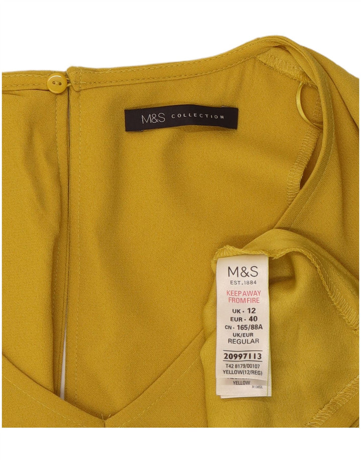 Marks & Spencer ženska haljina A-kroja UK 12 srednje žuti poliester