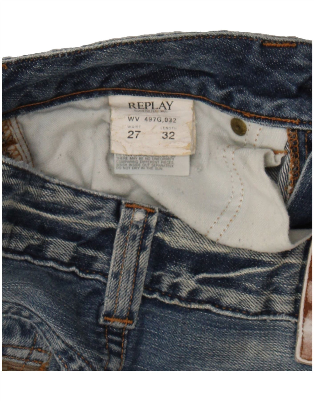 REPLAY Womens Straight Jeans W27 L28 Blue Cotton Vintage Replay and Second-Hand Replay from Messina Hembry 