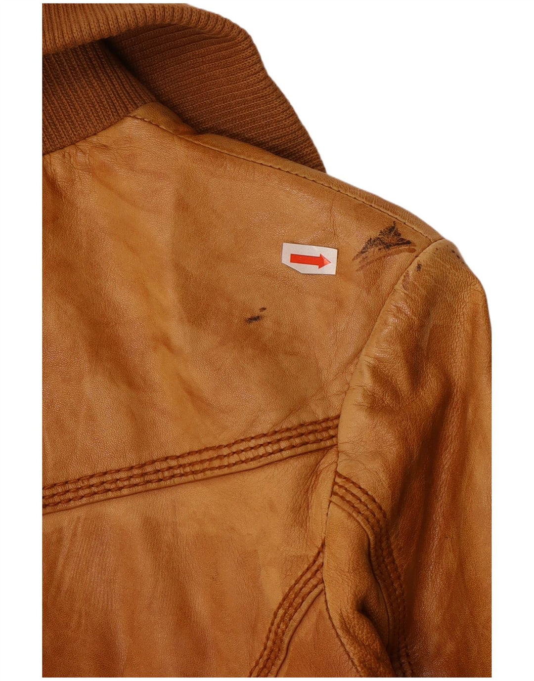 BERSHKA ženska kožna jakna UK 12 Srednje smeđa koža