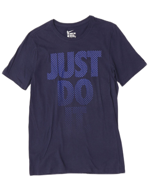 Nike Mens Athletic Fit Graphic T-Shirt Top Small Navy Blue Cotton Sports