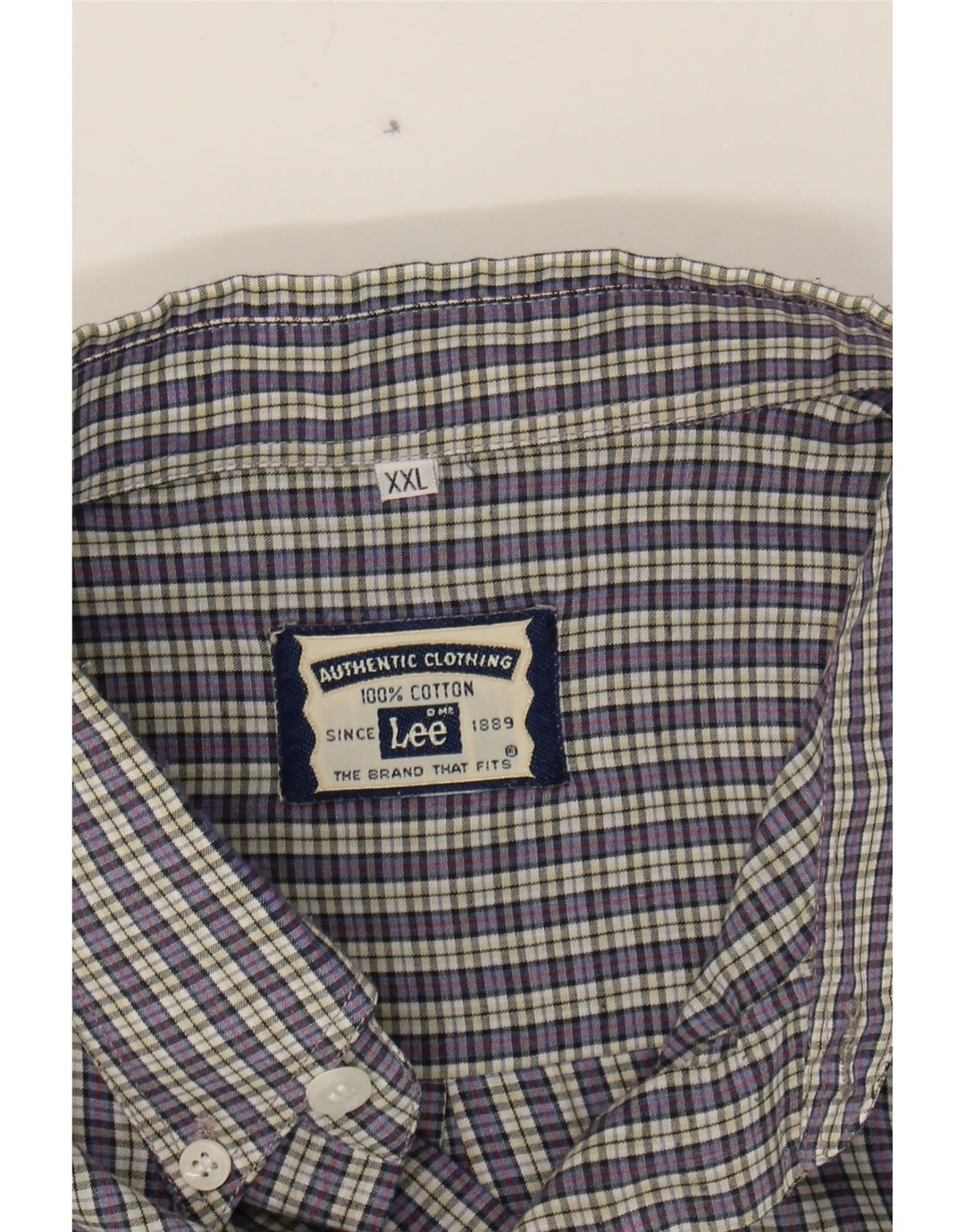 LEE Mens Flannel Shirt 2XL Purple Check Cotton Vintage Lee and Second-Hand Lee from Messina Hembry 