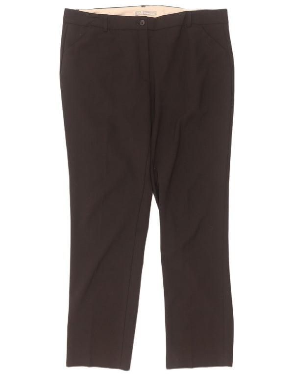 Marks & Spencer ženske ravne ležerne hlače UK 16 Large W36 L31 crne