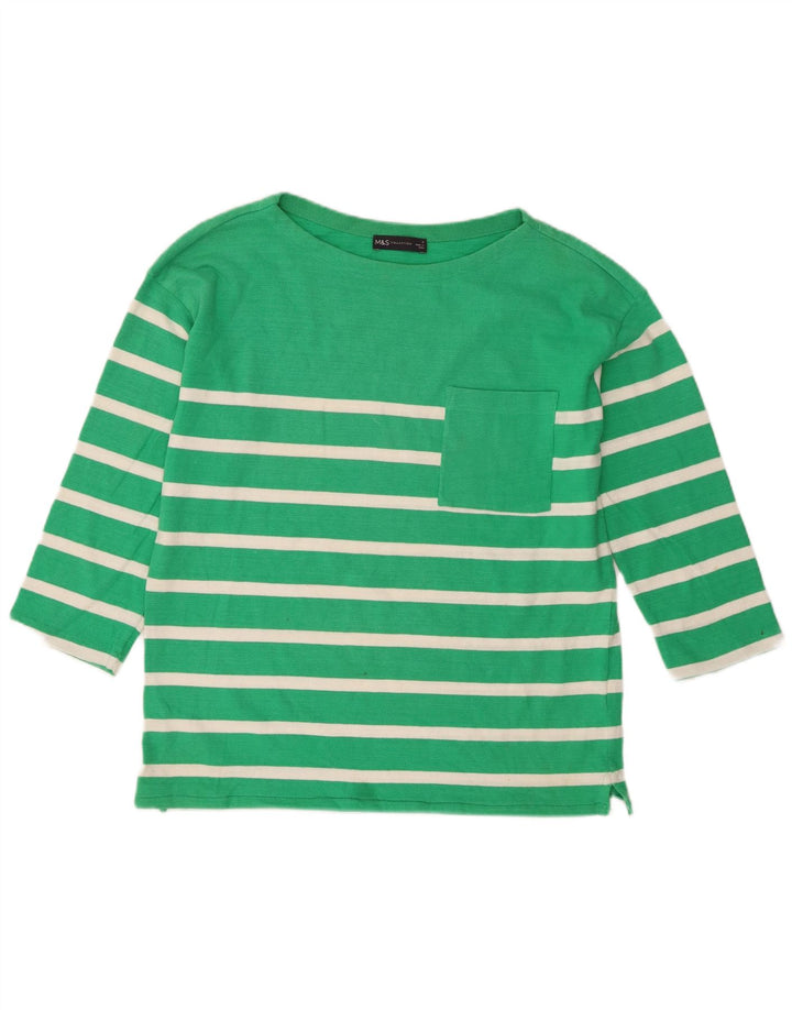 Marks & Spencer ženski gornji dio s 3/4 rukavima UK 8 male zelene pruge