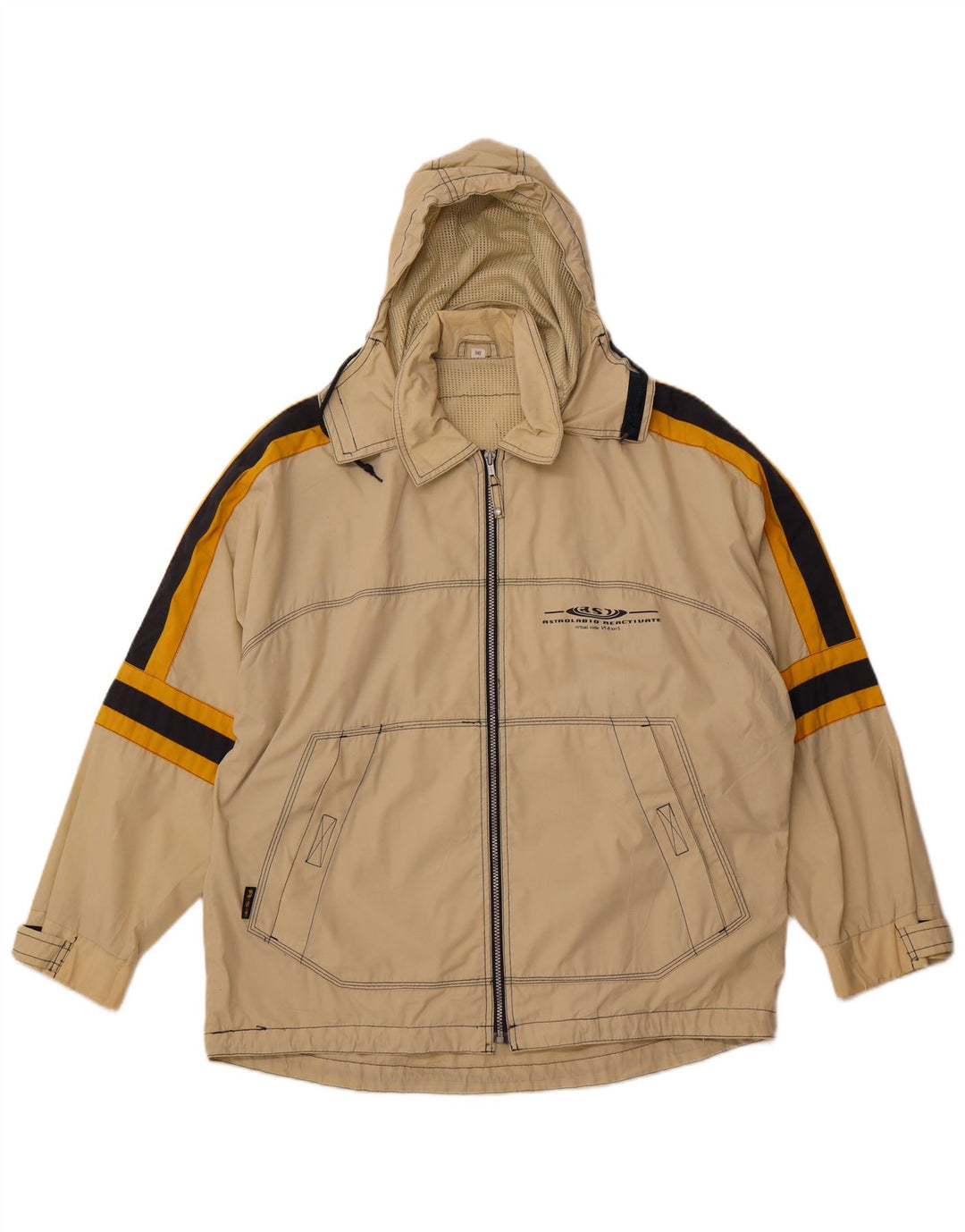 ASTROLABIO Muška kišna jakna s kapuljačom IT 50 Large Green Colourblock Pamuk