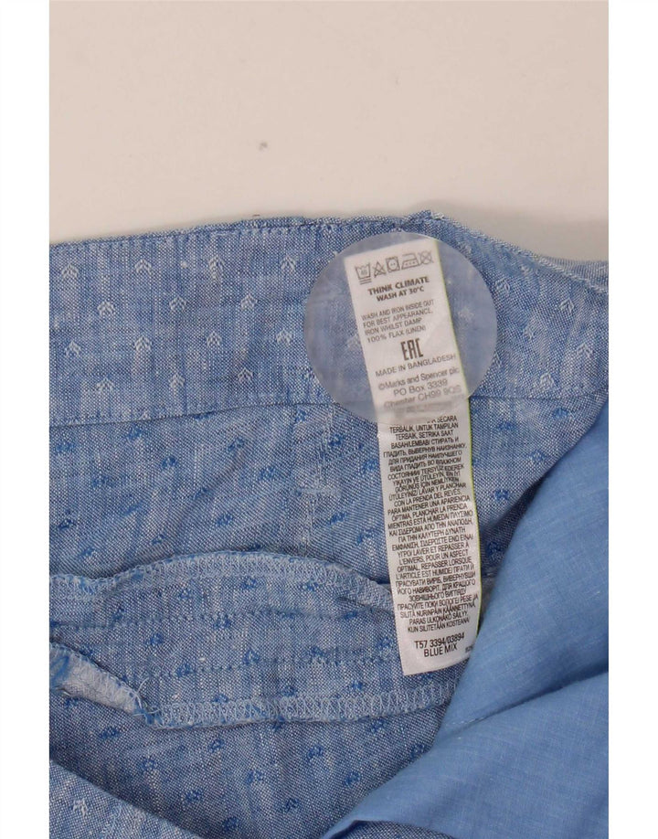 Marks & Spencer ženske kratke chino hlače s štipaljkama UK 12 srednje W32 plava geometrijska