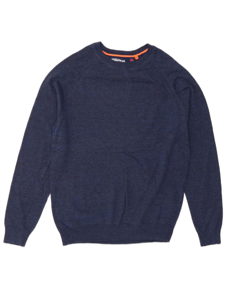 Superdry muški džemper s okruglim izrezom Veliki plavi pamuk