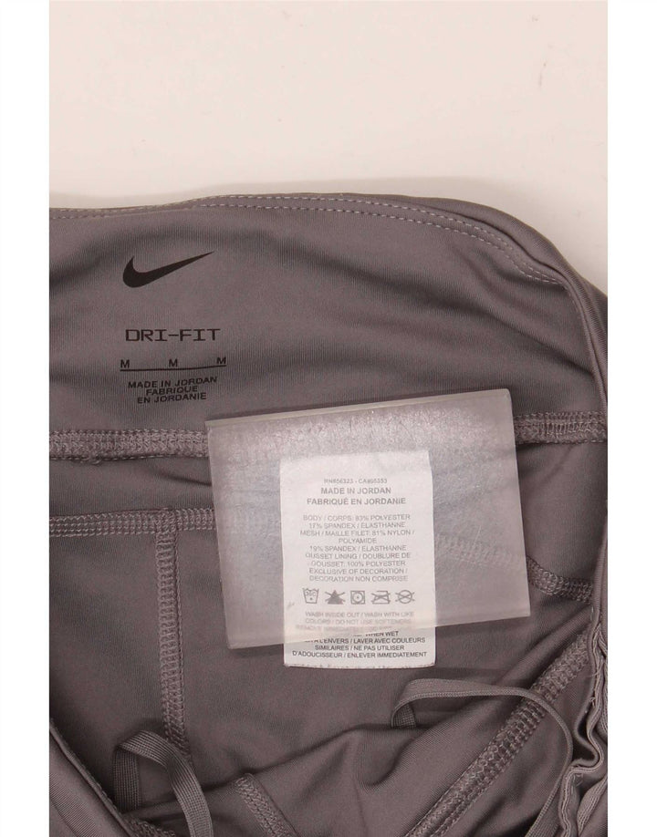 Nike Ženske Dri Fit Crop Leggings UK 12 Srednje sivi poliester