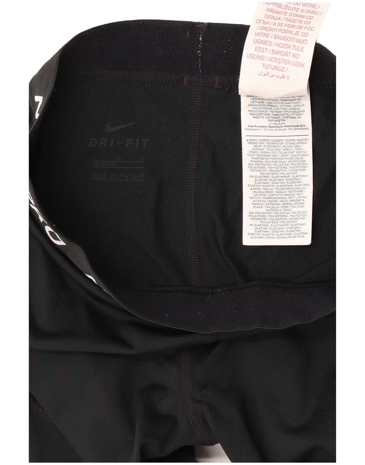 NIKE Girls Dri Fit Graphic Leggings 12-13 Years Velike crne poliesterske