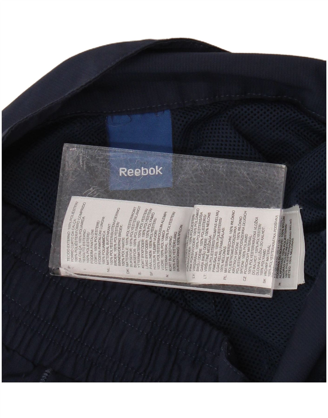 REEBOK Ženske ravne chino hlače velike W34 L30 tamnoplavi poliester