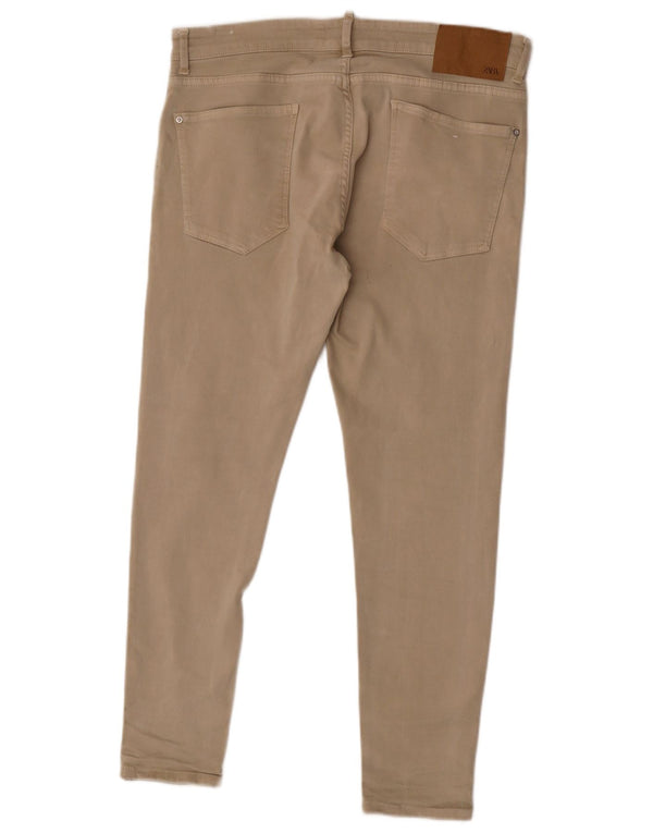 Zara muške uske traperice niskog struka EU 46 XL W36 L28 bež pamuk