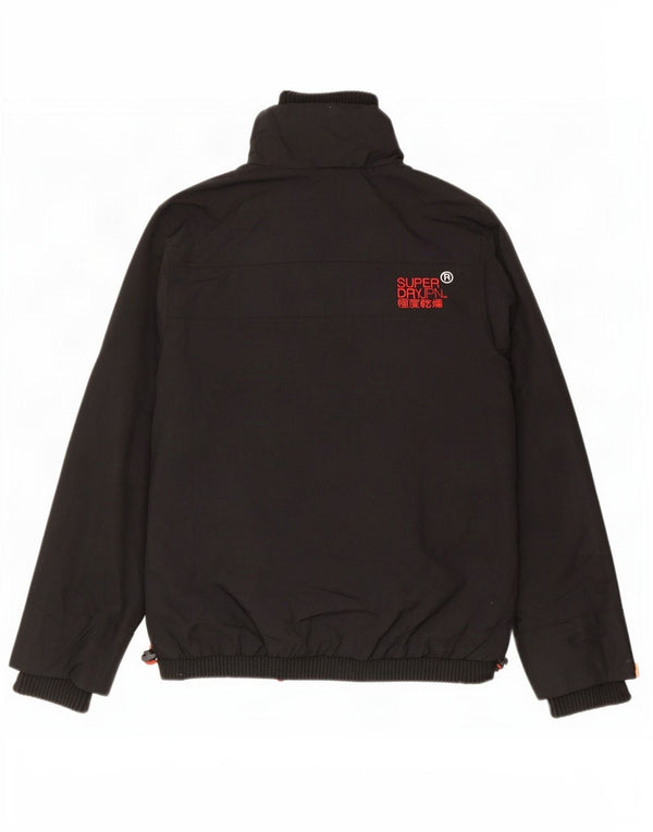 Superdry Mens The Windcheater Graphic kišna jakna UK 36 Mala crna najlonska