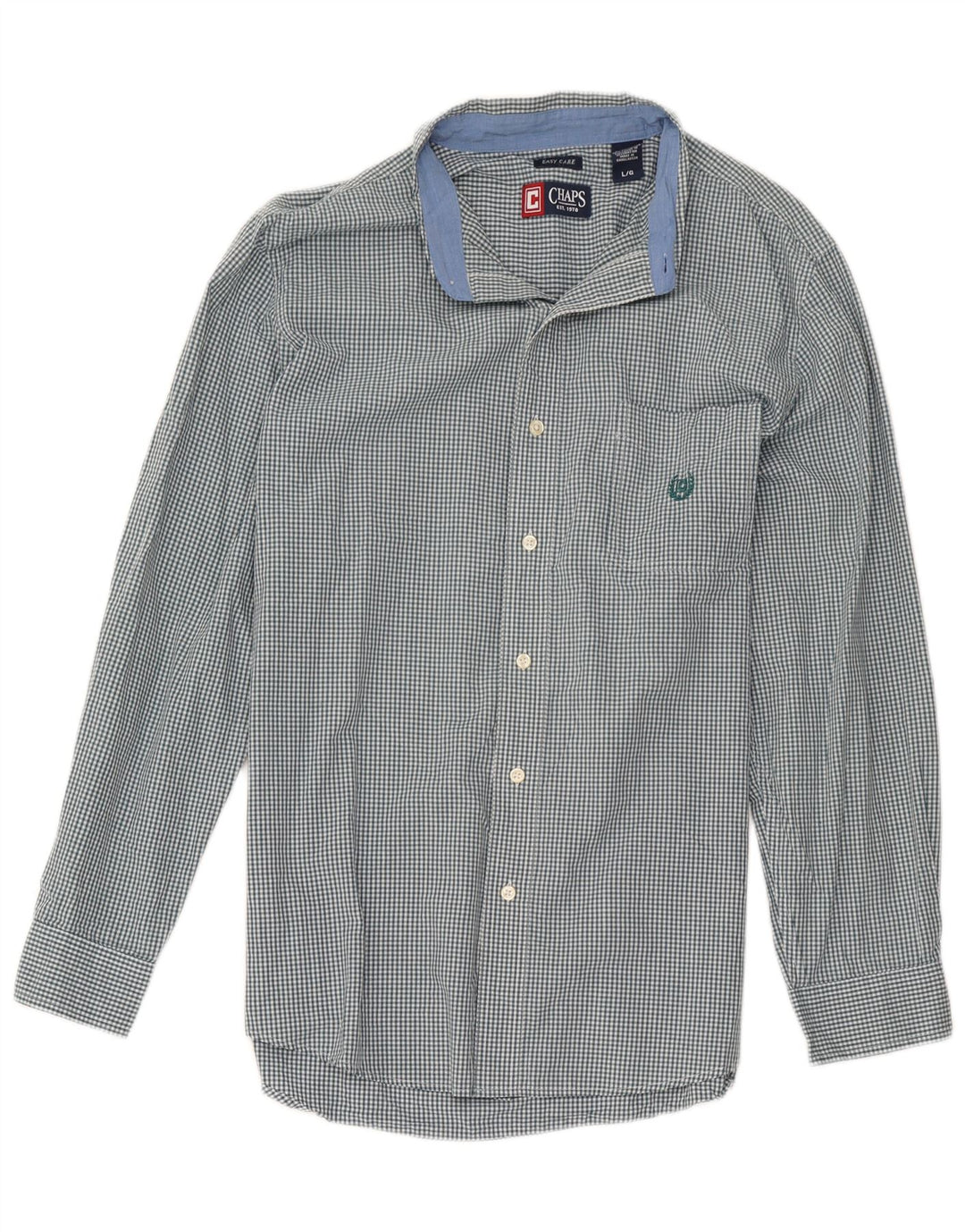 Chaps Muška košulja Large Green Gingham pamuk