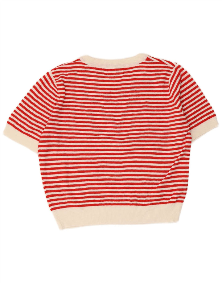 PEPALOVES Ženski pulover s okruglim izrezom UK 14 srednje crvene pruge