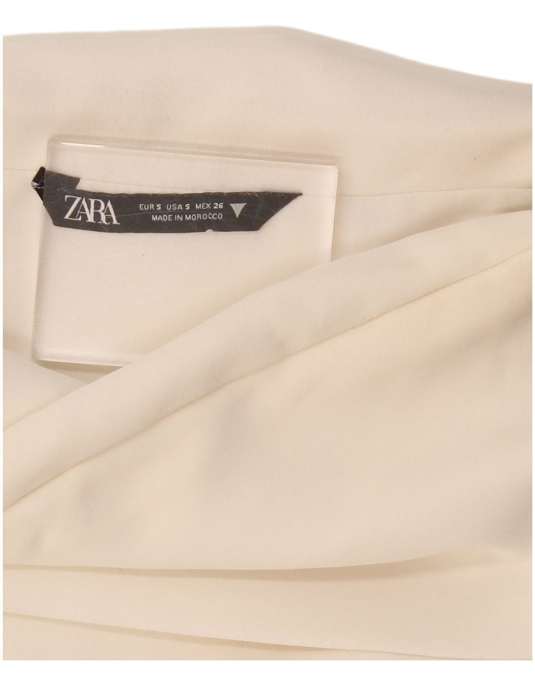 ZARA Womens Crop Off Shoulder Top UK 8 Small Off White Vintage Zara and Second-Hand Zara from Messina Hembry 