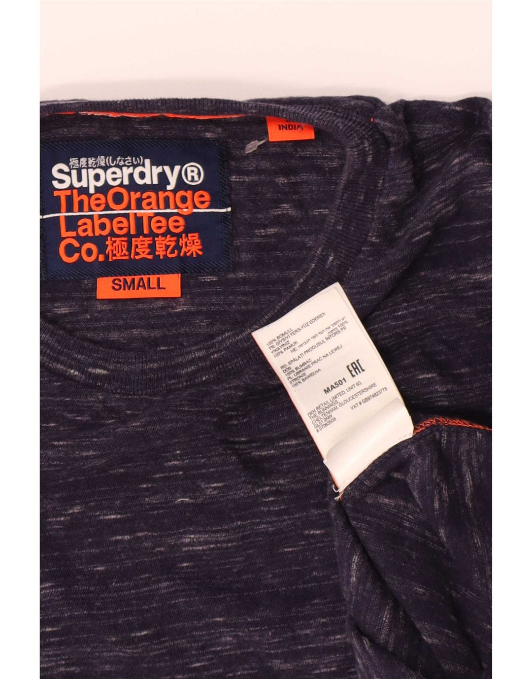 Superdry muška majica s dugim rukavima, mali tamnoplavi flekasti pamuk
