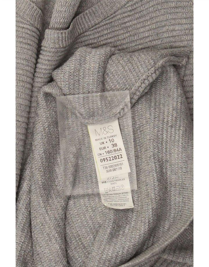 Marks & Spencer ženska prevelika džemper haljina UK 10 Mala siva viskoza