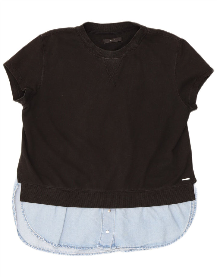 DIESEL Ženska majica s kratkim rukavima UK 14 srednje crne boje