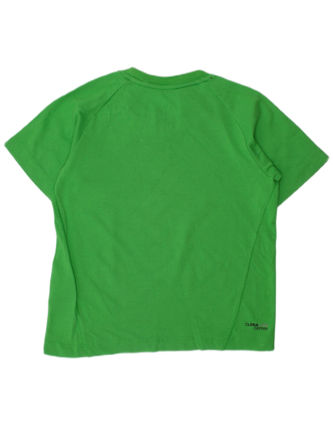 ADIDAS Boys Climalite Graphic T-Shirt Top 5-6 Years Green Pamuk