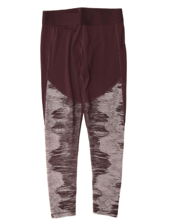 ADIDAS ženske Aeroready tajice UK 12/14 Srednje tamnocrvene boje