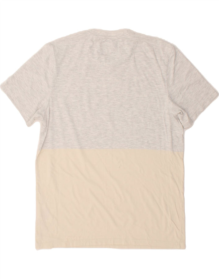 LYLE & SCOTT Mens T-Shirt Top Large Grey Colourblock Cotton Vintage Lyle & Scott and Second-Hand Lyle & Scott from Messina Hembry 