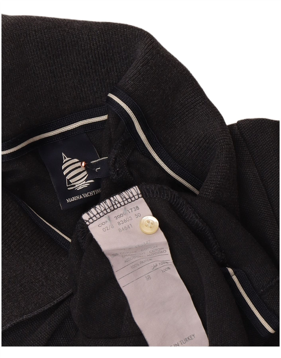 MARINA YACHTING Ženska polo majica UK 14 Veliki crni pamuk