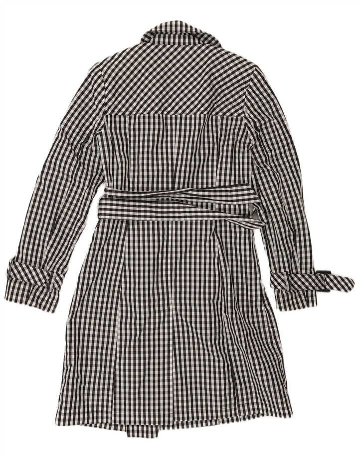 Laura Ashley ženski trenč kaput UK 10 Mali mornarsko plavi gingham poliklorid