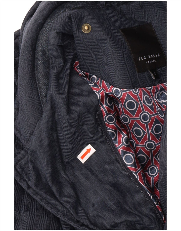 TED BAKER Muška prošivena jakna veličine 2 Mala tamnoplava klasična riblja kost
