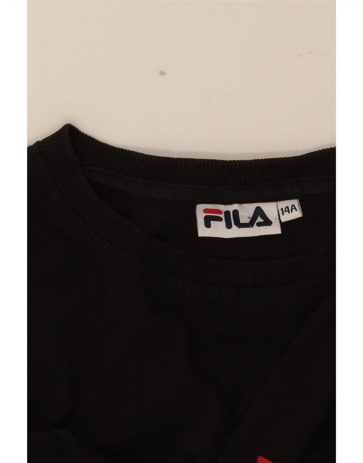Fila majica kratkih rukava za dječake 13-14 godina crna na pruge