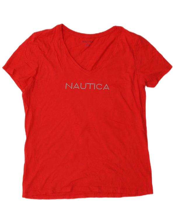 Nautica Ženska majica kratkih rukava s grafičkim motivima UK 18 XL, crveni pamuk