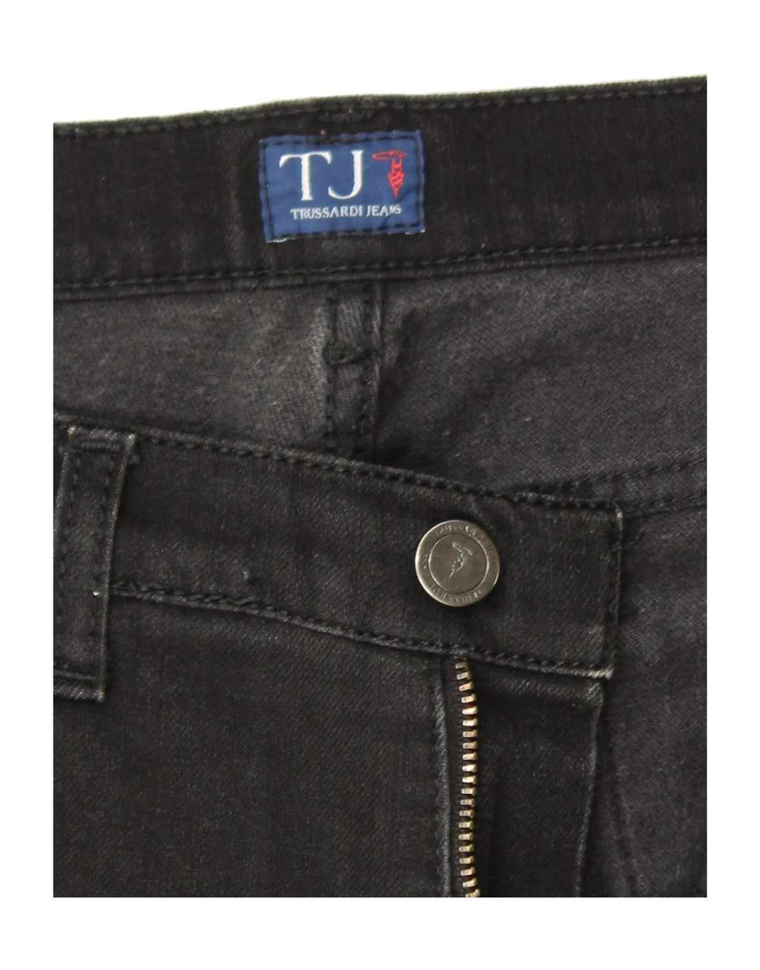 TRUSSARDI Womens Straight Jeans W33 L28 Black Cotton Vintage Trussardi and Second-Hand Trussardi from Messina Hembry 