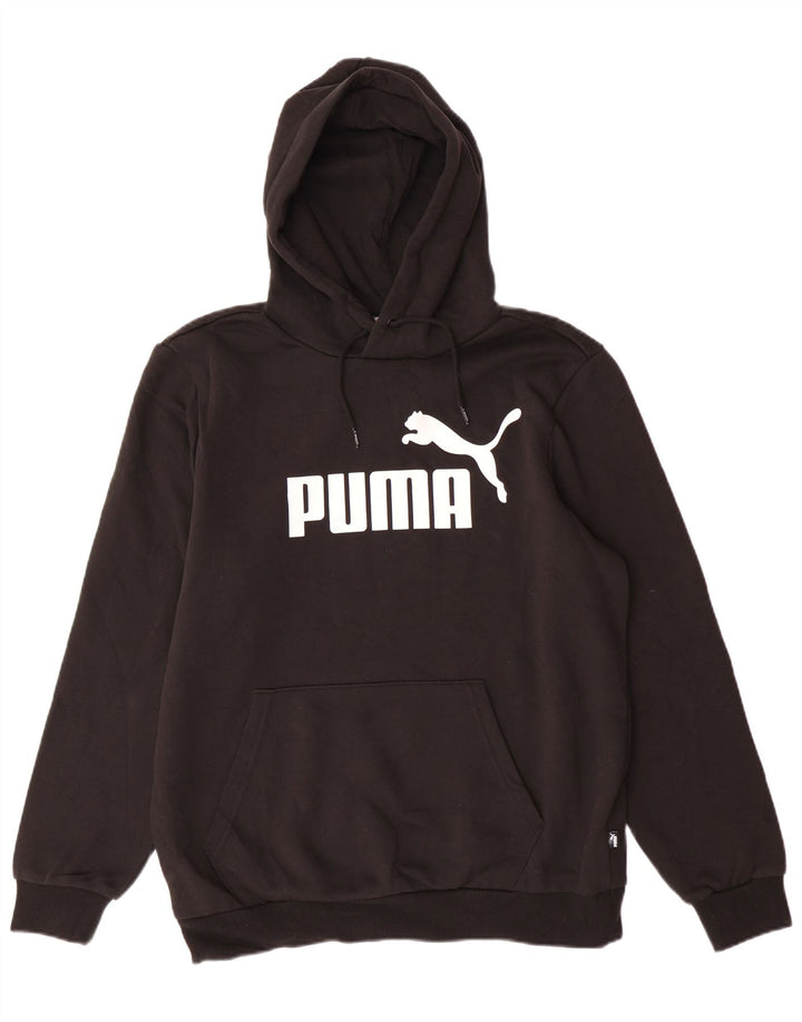 PUMA muška majica s kapuljačom srednje veličine, crni pamuk