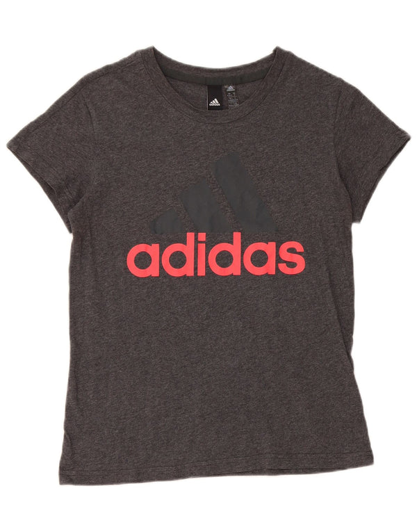 Adidas ženska majica kratkih rukava s grafičkim motivima UK 12/14 srednje sivi pamuk