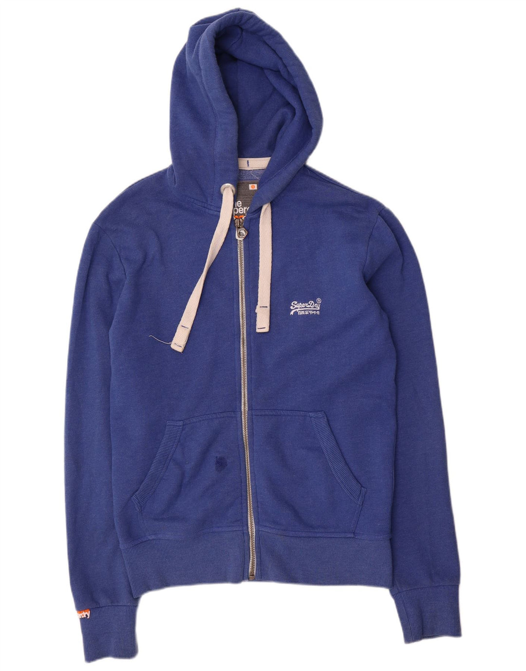 Superdry muški pulover s kapuljačom na patentni zatvarač Mali plavi pamuk