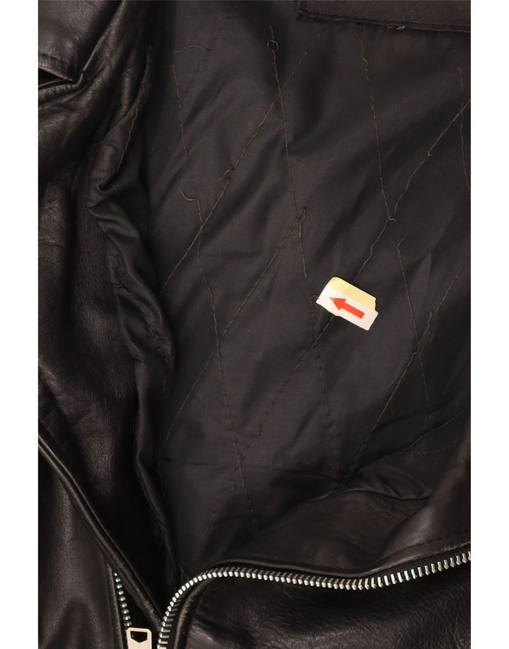 VINTAGE muška kožna biciklistička jakna UK 36 Mala crna