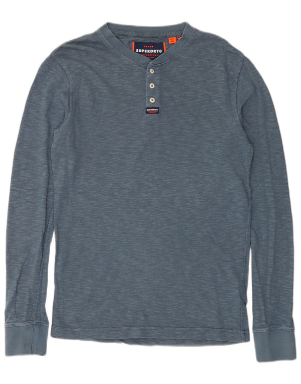 Superdry muška majica dugih rukava, srednje plavi flekasti pamuk