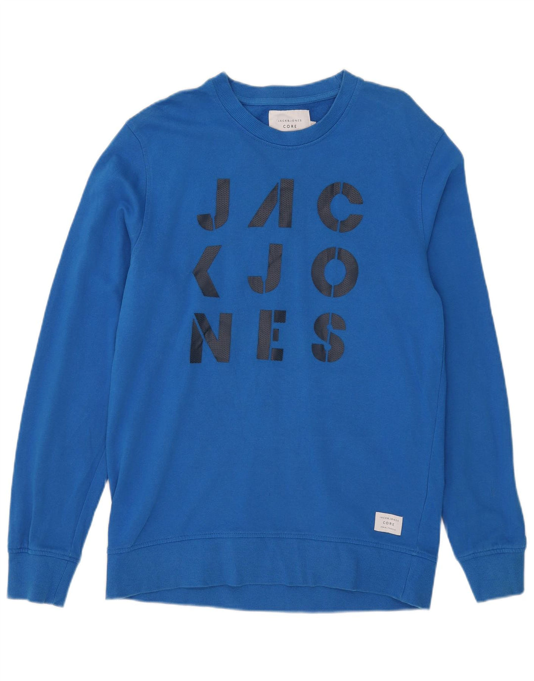 Jack & Jones, veliki plavi pamučni džemper s grafičkim motivima