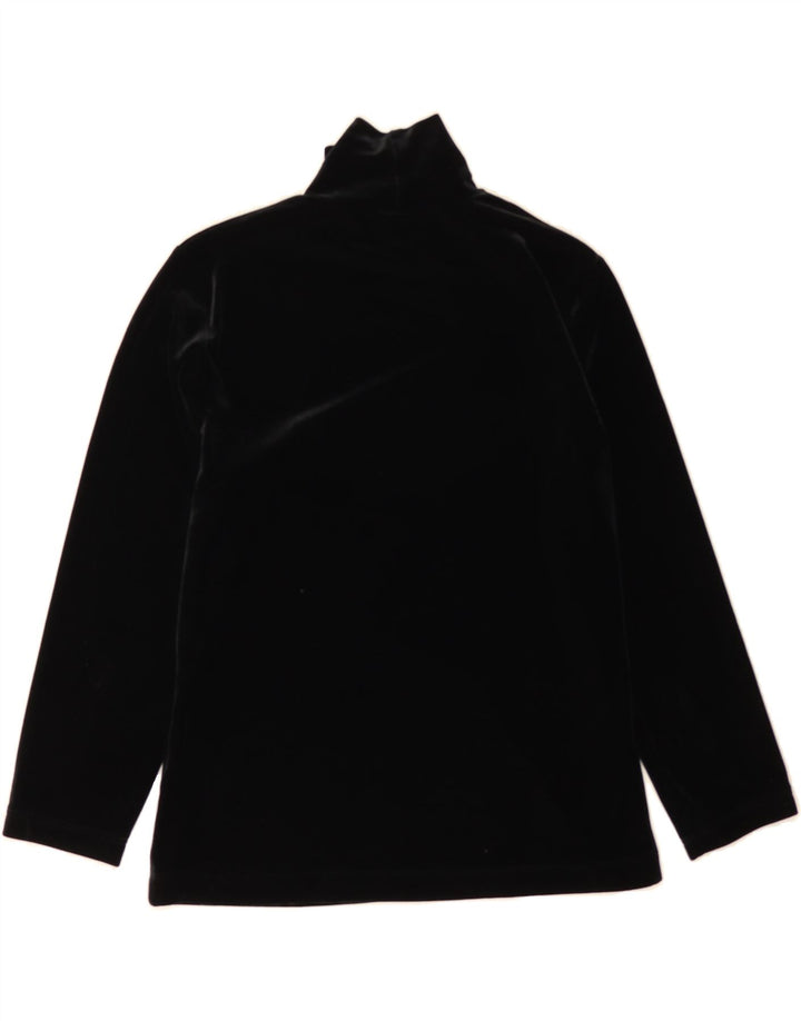 LANDS END Womens Velvet Top 3/4 Sleeve UK 6/8 Small Black Polyester Vintage Lands End and Second-Hand Lands End from Messina Hembry 