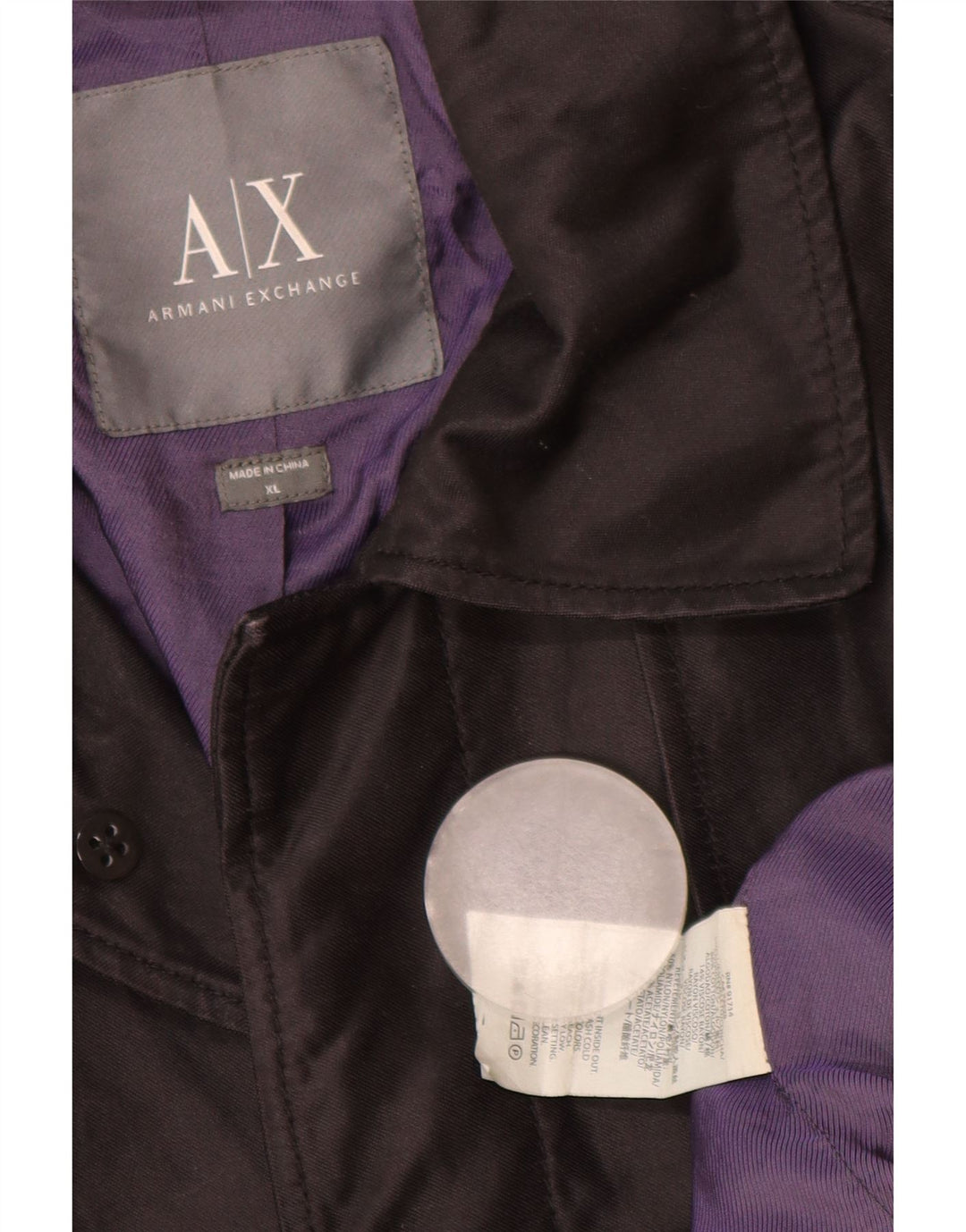 Armani Exchange muški trenč kaput UK 42 XL crni pamuk