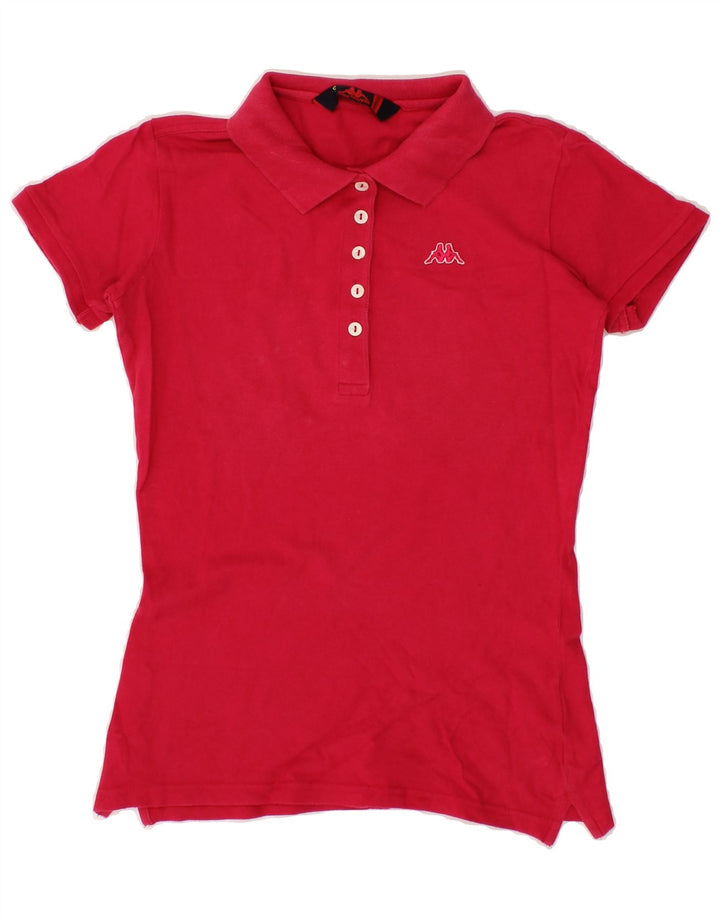 KAPPA Womens Polo Shirt UK 12 Medium Red Cotton Vintage Kappa and Second-Hand Kappa from Messina Hembry 