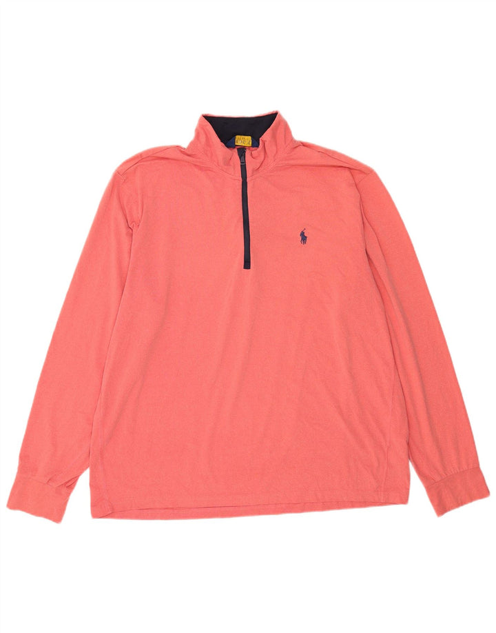 Polo Ralph Lauren muški pulover s izrezom i gornjim dijelom trenirke XL, ružičasti poliester